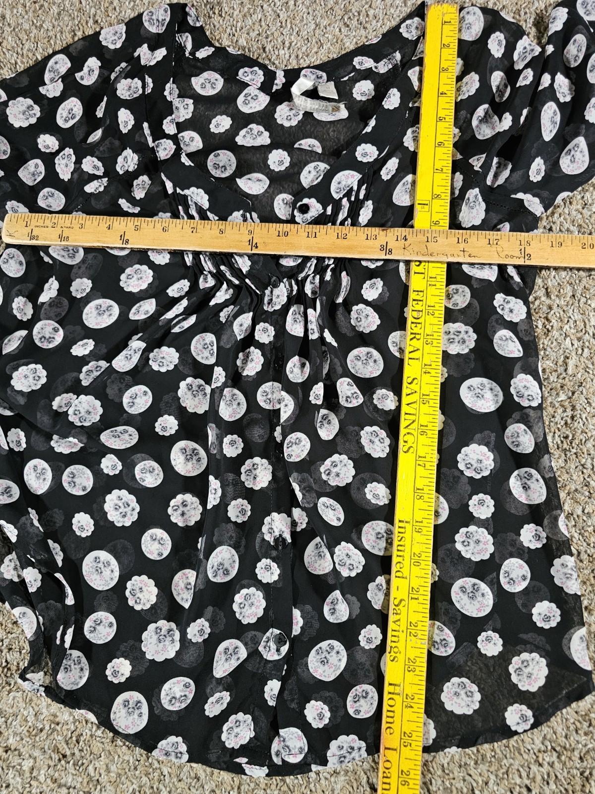 Lauren Conrad Floral Black Sheer Top
