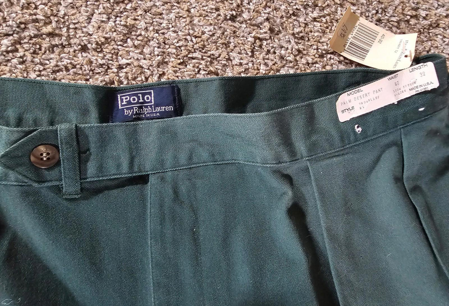 POLO Palm Desert Pants Green Pleated Pants NWT NWD