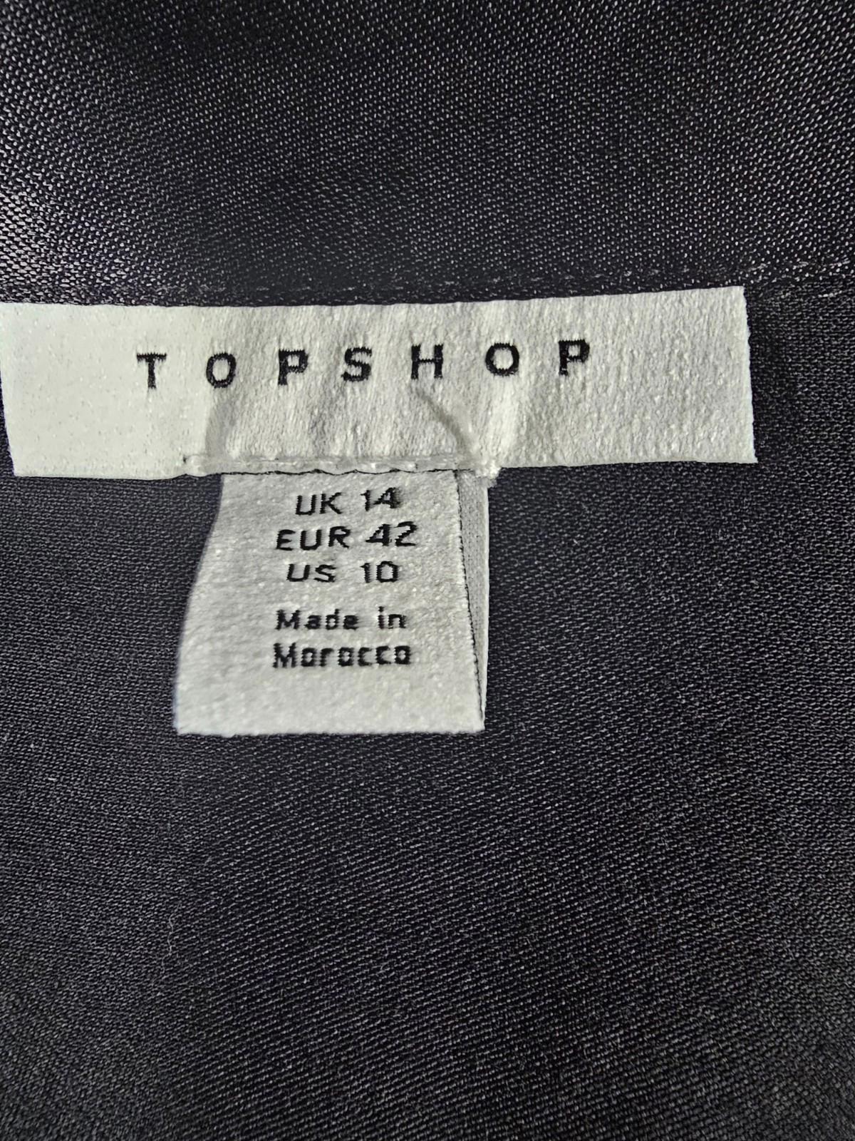 Topshop US10 Black Button up