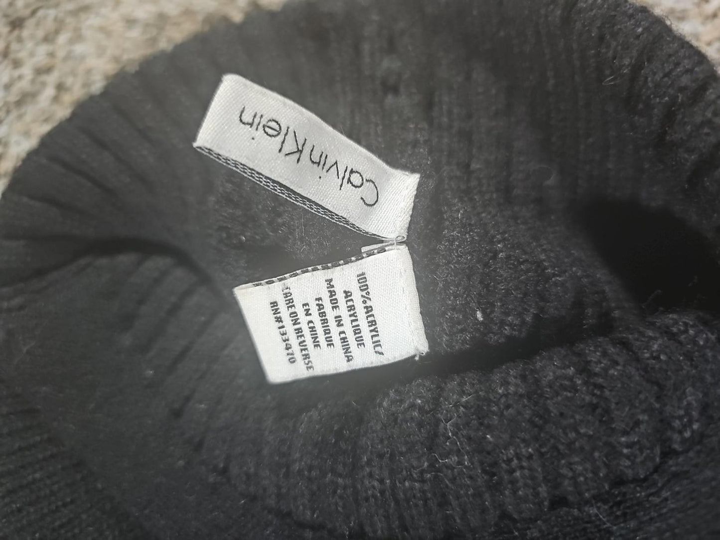 Calvin Klein Knit Black Brimmed Beanie Newsboy Hat Soft