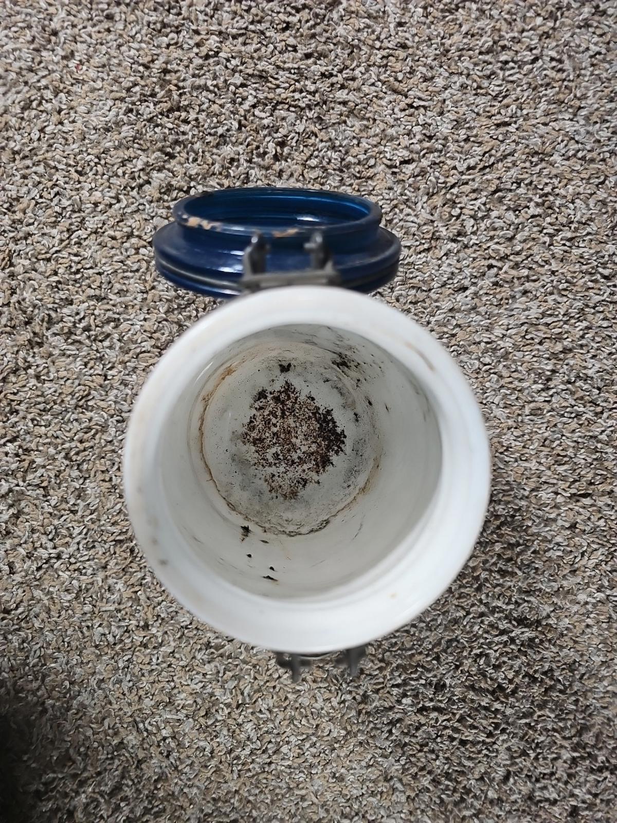 Vtg Wheaton Glassware Flour Canister W/ Wire Clasp Closure