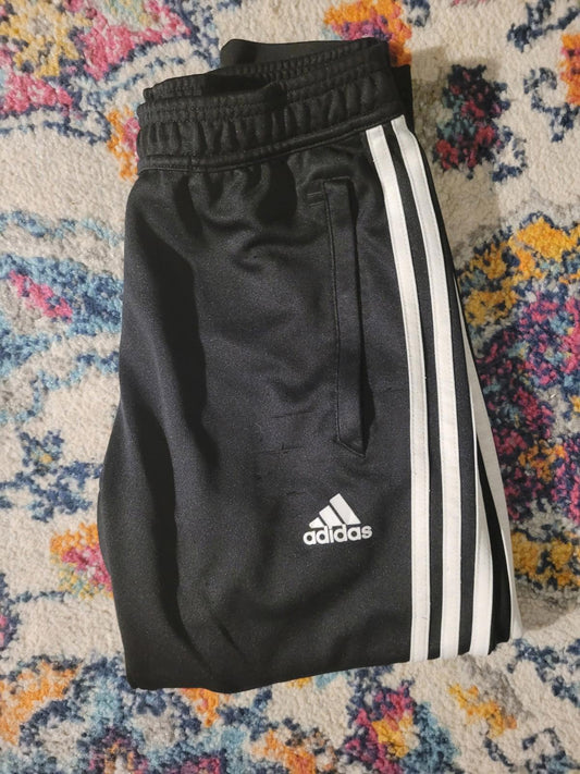 S Adidas track sweatpants missing drawstring fabric pulls