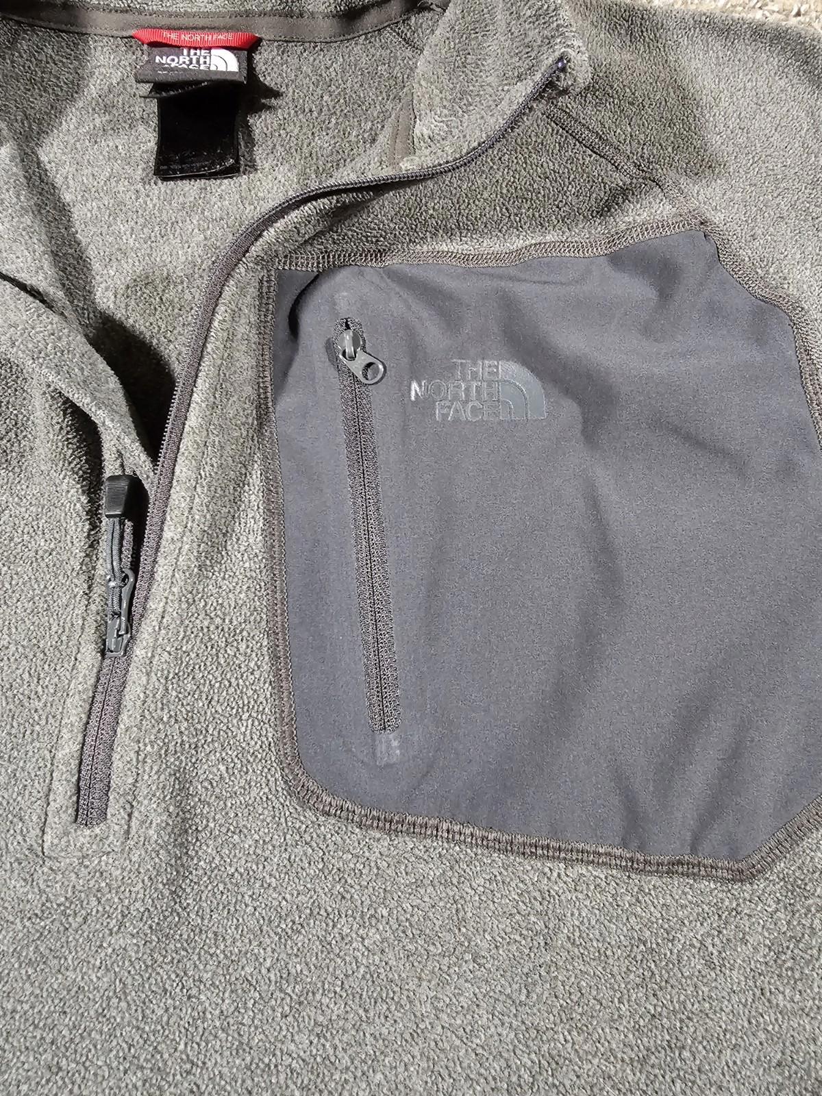 The North Face Mens L Gray 1/4 Zip Fleece Outdoor Hiking