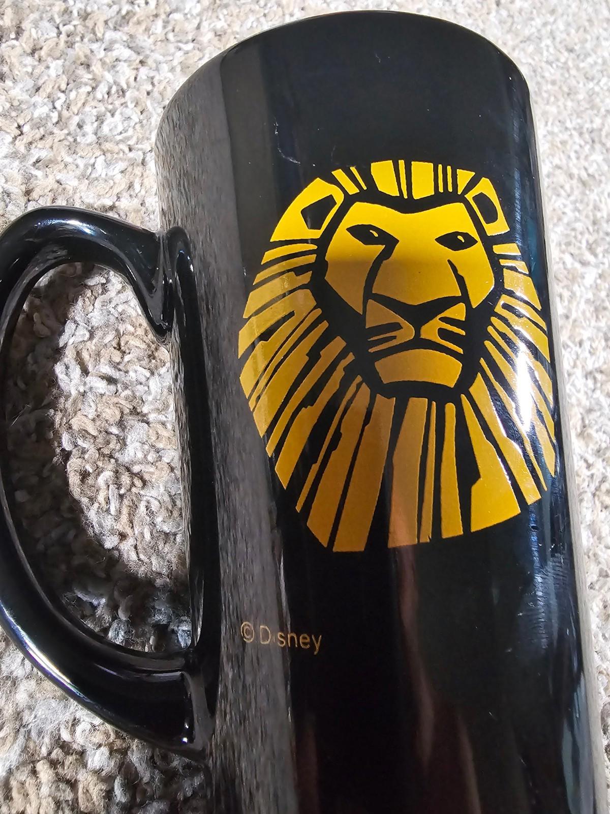 The Lion King Original Broadway Musical Disney Tall Black Coffee Mug Simba