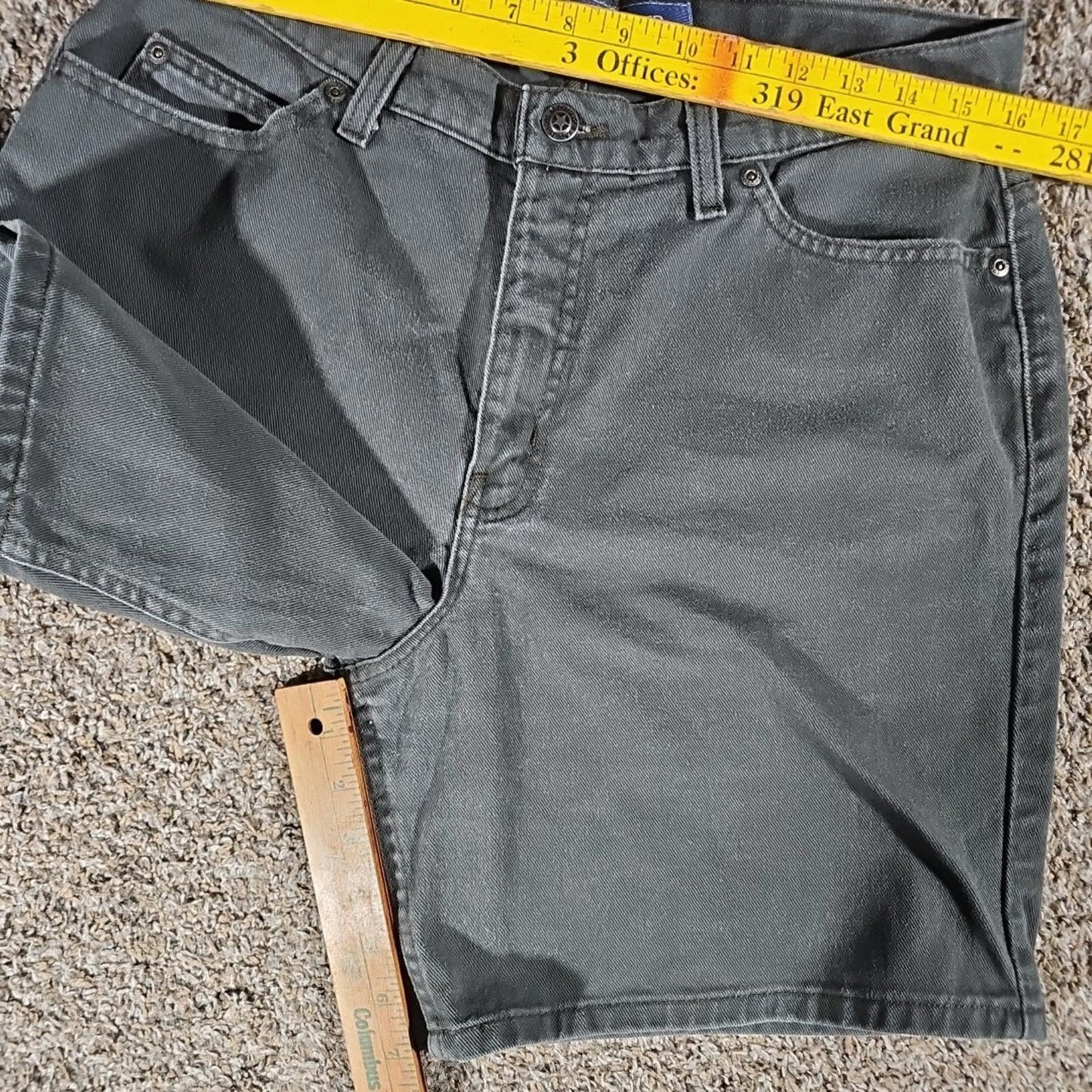 Faded Glory Relaxed Fit Sz 12 Green Gray Shorts