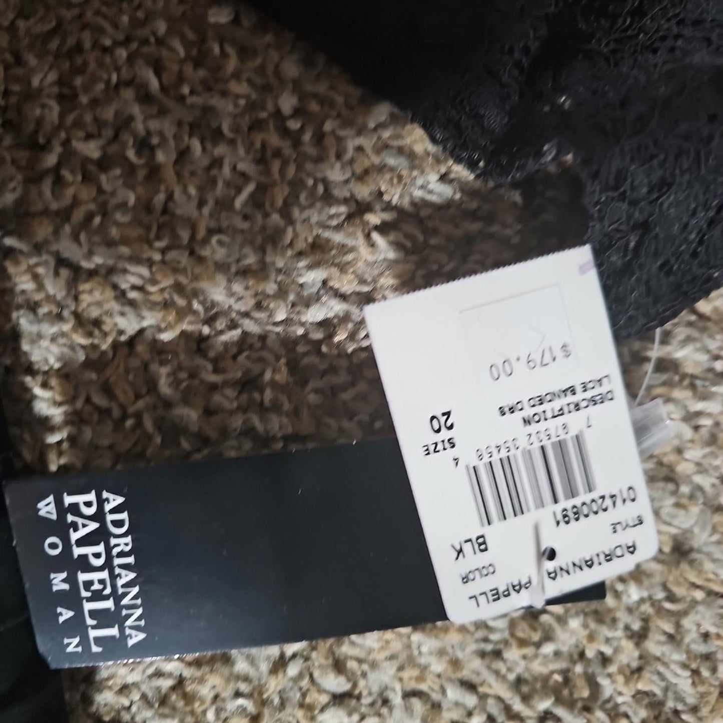 Adrianna Papell Womens Black Solid Shutt Tuck Dress Size 20W NWT Macy's