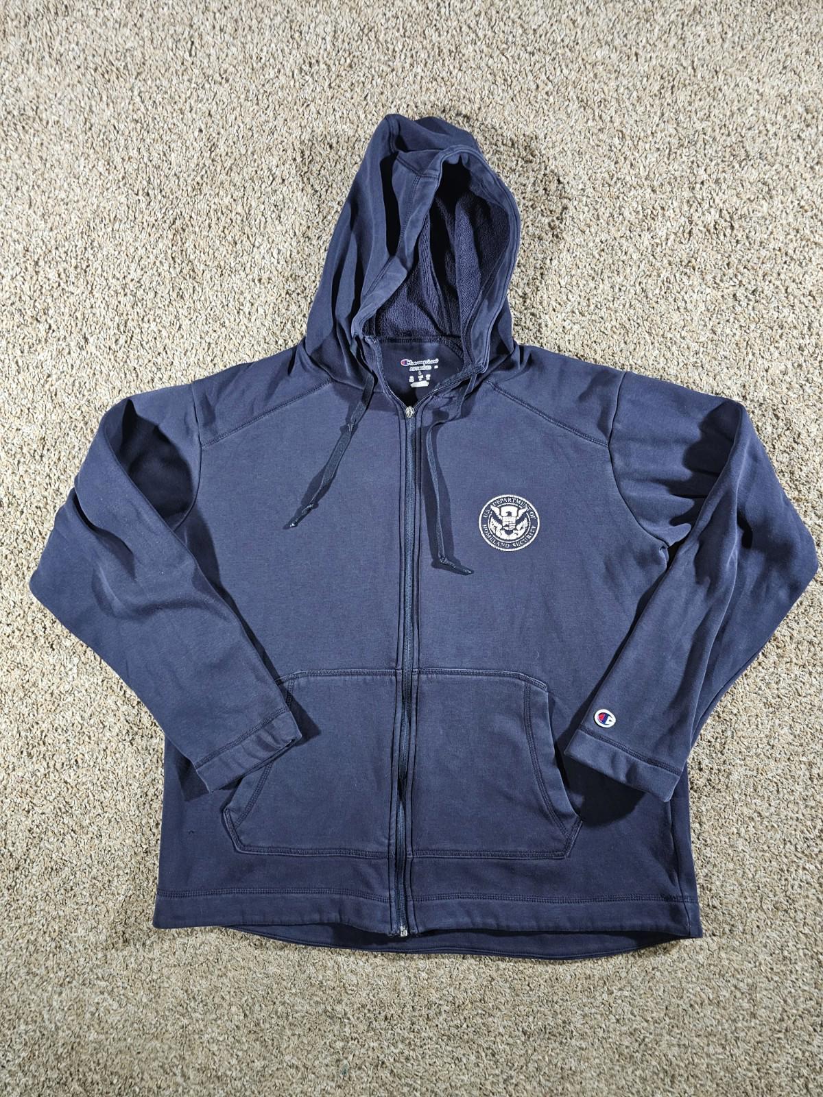 Champion Authentic fullzip Dept Homeland Security hoodie L