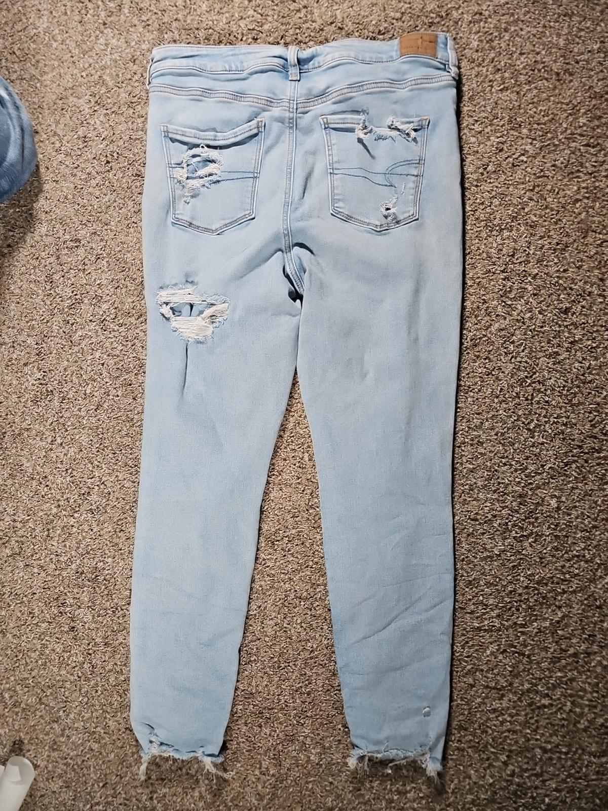 American Eagle Next Level Stretch Sz 16 Destroyed Jeans