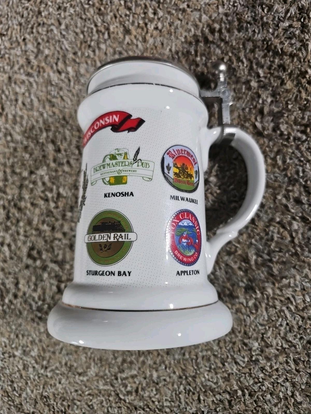 Small Breweries Of Wisconsin 1991 2nd Limited Edition Lidded Stein #3 Of 125