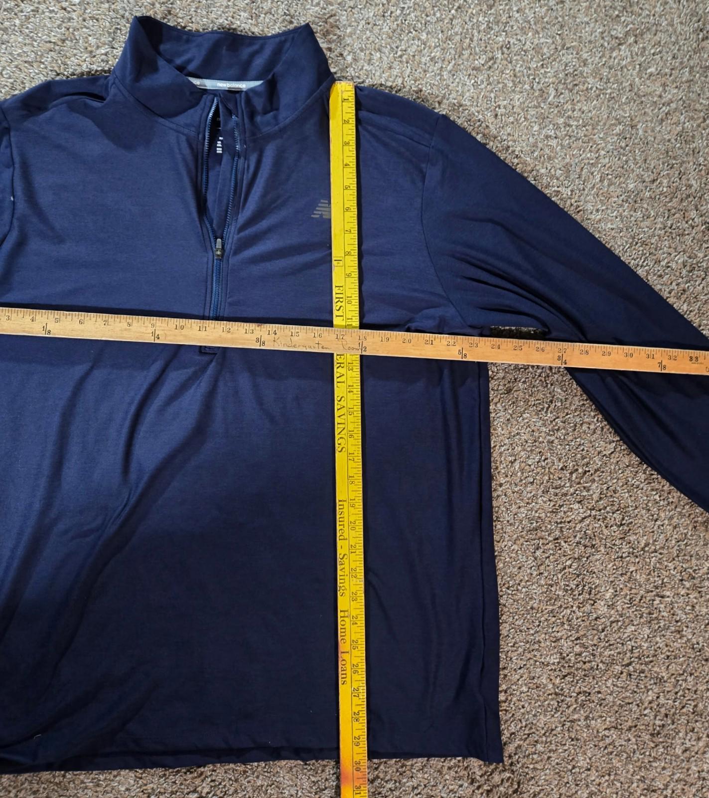 New Balance Shirt Pullover 1/4 Zip Activewear Mens 2XL Blue