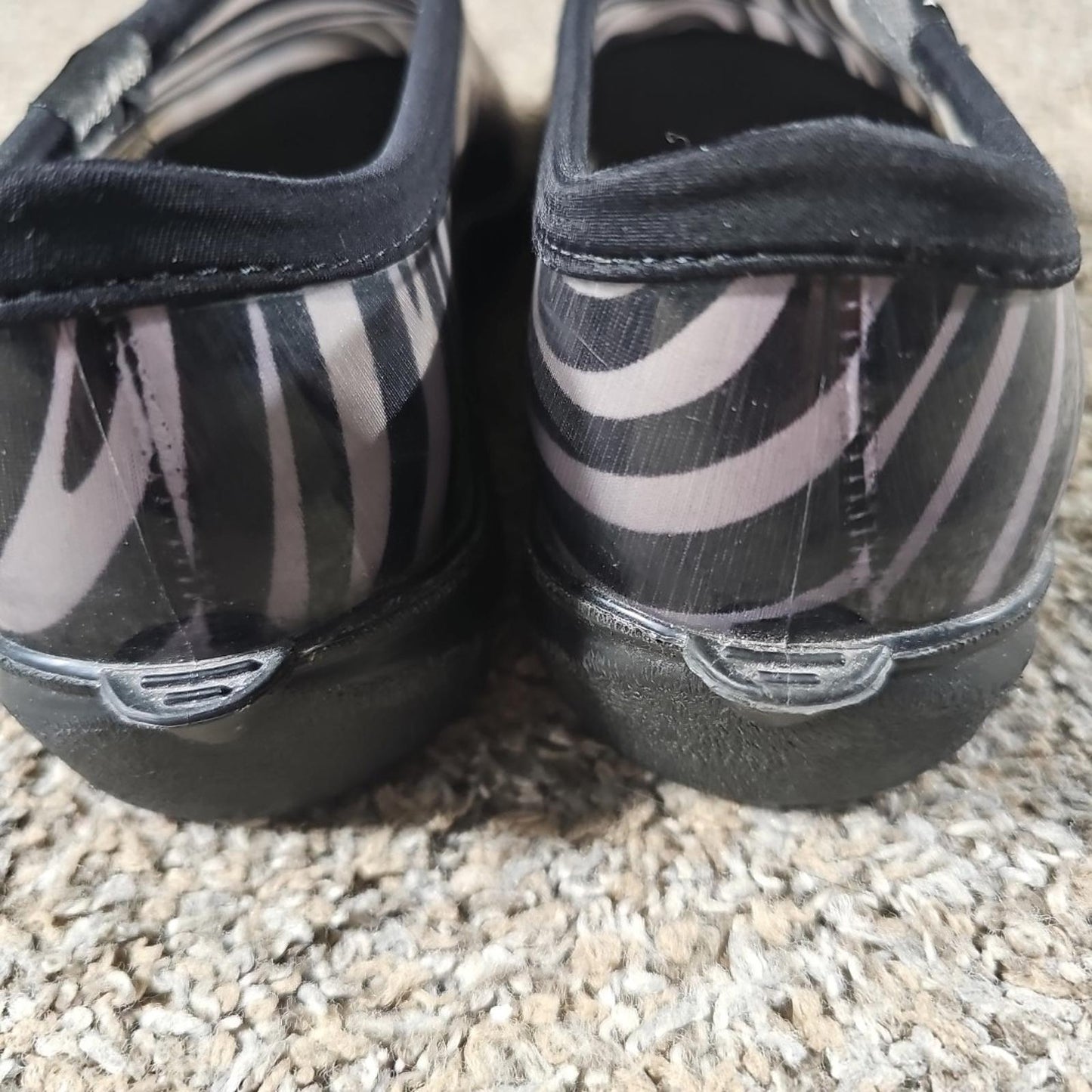 Sloggers Zebra Striped Made In USA Sz 9 Slip On Shoes