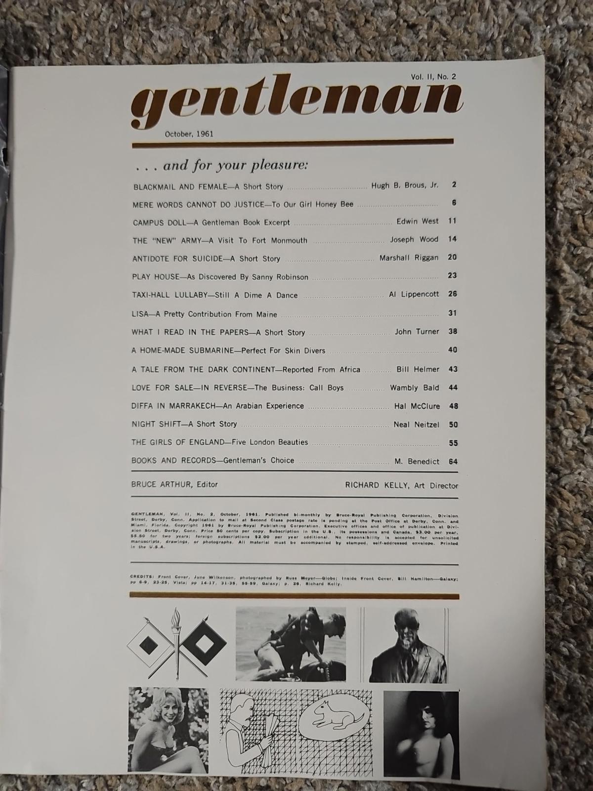 Gentleman October 1961 Magazine June Wilkinson Covergirl