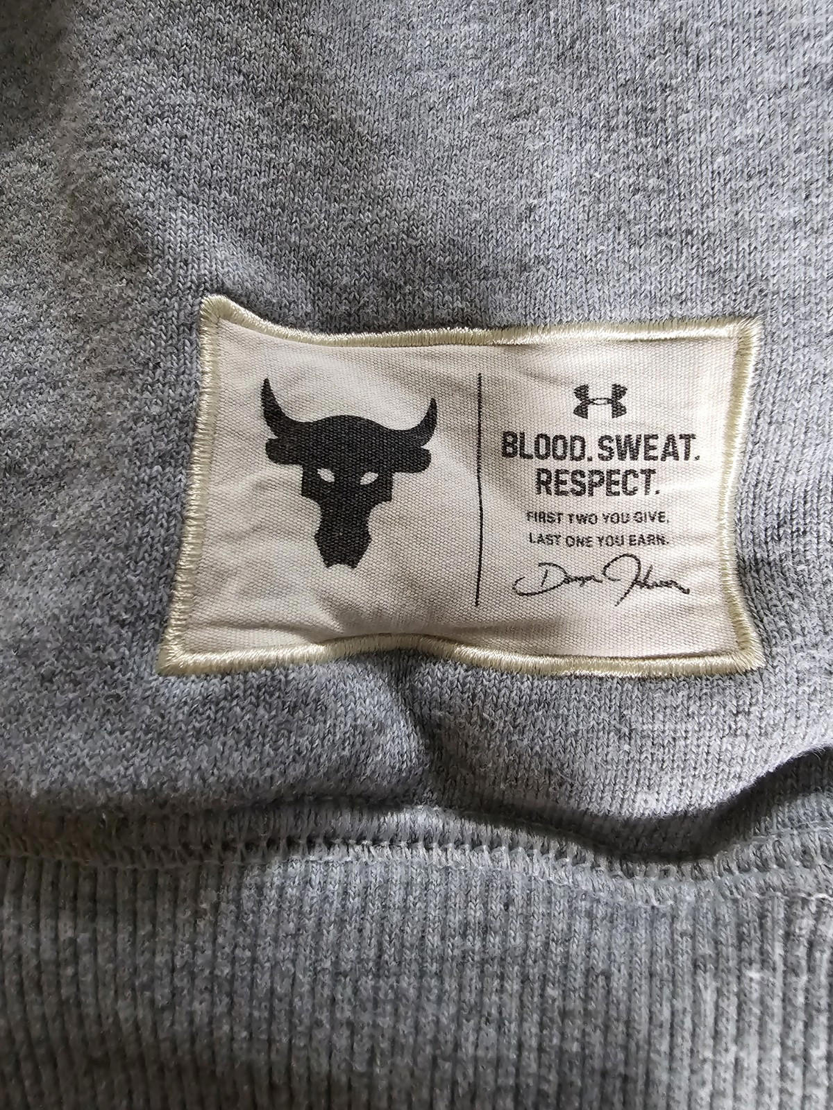 Under Armour Mens Project Rock Hoodie Blood Sweat Respect S