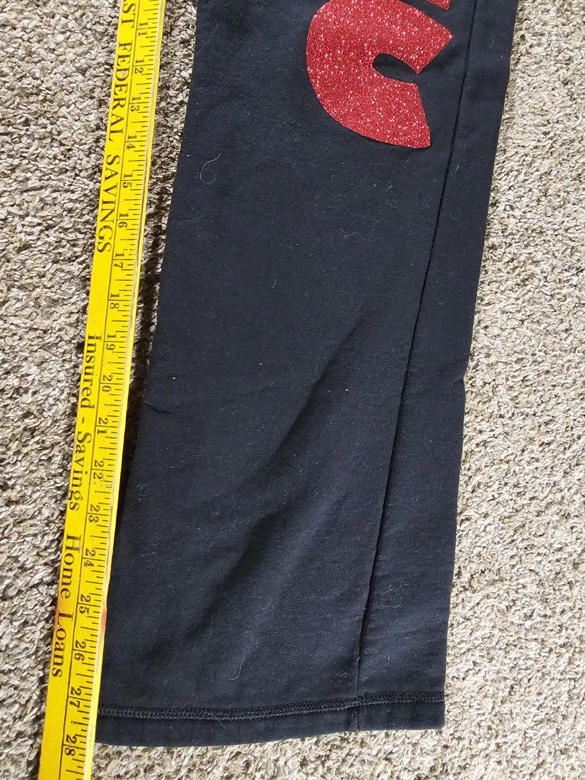 UEC Dance sweat pants Black Red Glitter