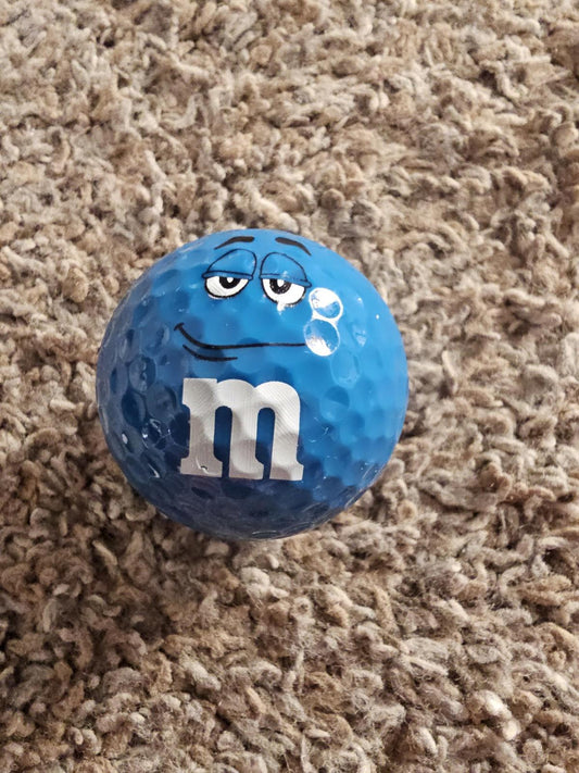 Blue M&M Logo Used Golf Ball  - 1ct (one)