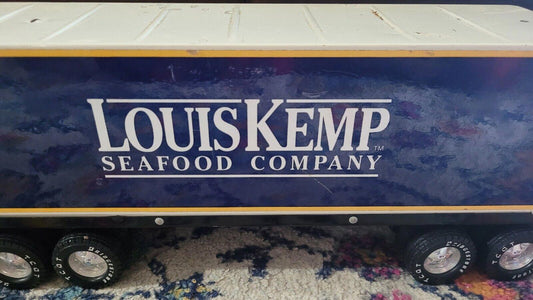 Vintage 25" NYLINT Louis Kemp Seafood Company toy semi truck EUC 4 Age USA MADE