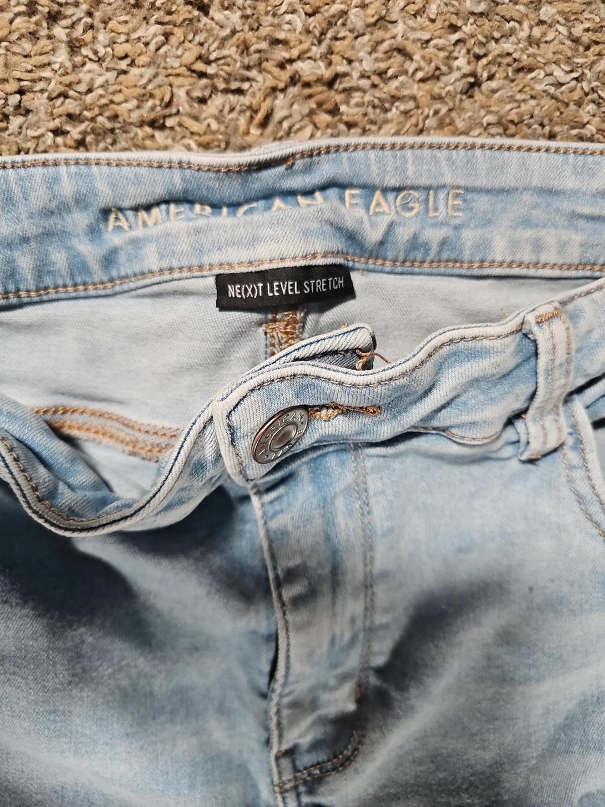 American Eagle Next Level Stretch Sz 16 Destroyed Jeans