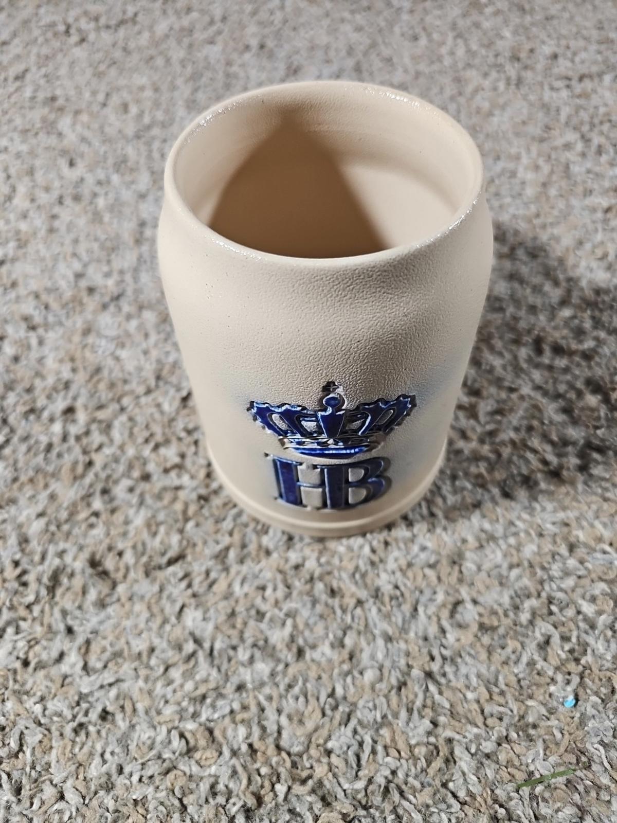 HB Beer Stein Cup Mug Hofbrauhaus Munchen Stoneware Ceramic Vintage 0.5L