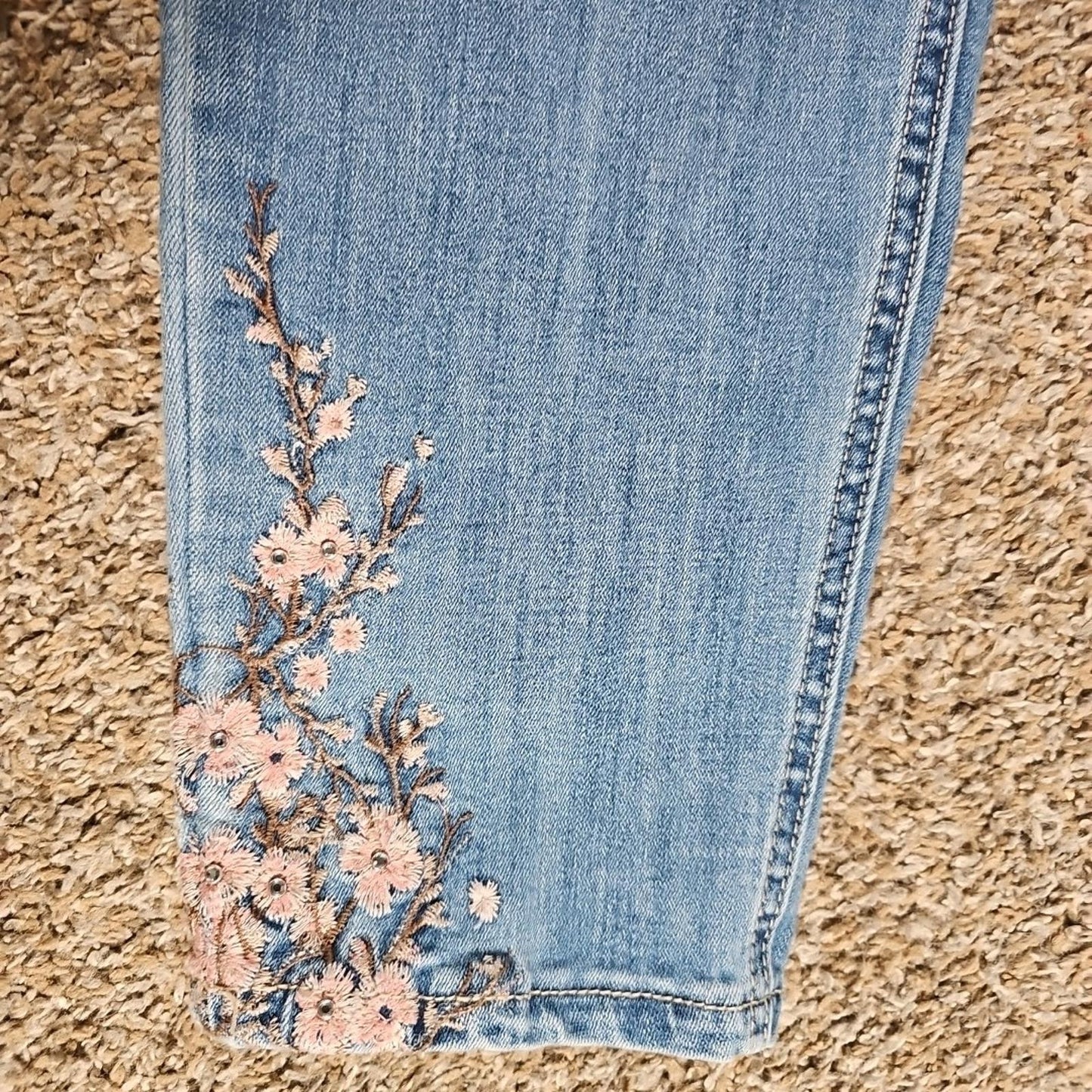 Christopher Banks Sz 12 Embroidered Floral Jeans