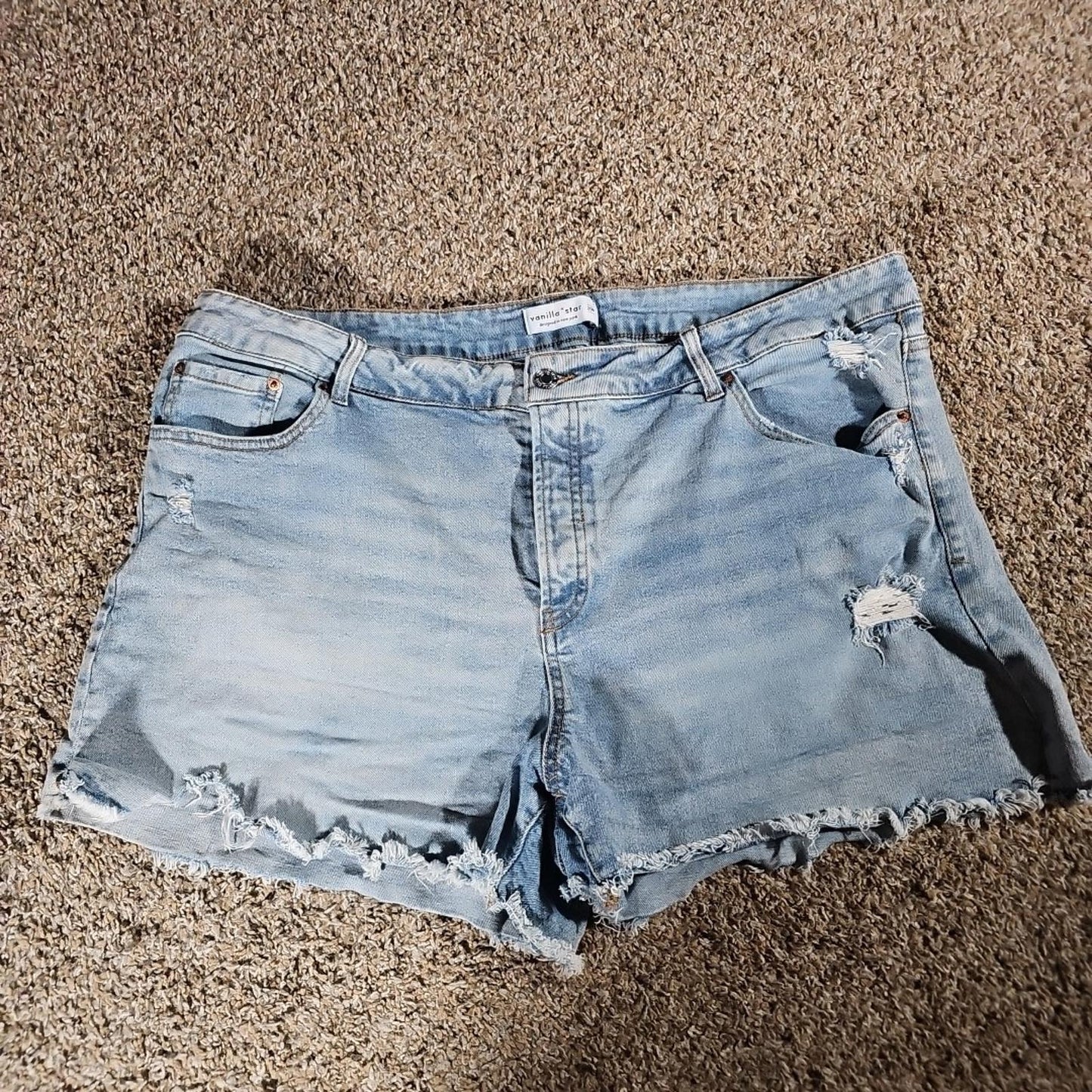 Vanilla Star 20W Distressed Blue Jeans Shorts