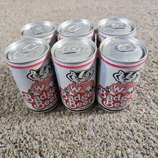 WI Badger Beer 6 Pack Cans 1983 Edition Great Lakes Brewing Vintage Collectors