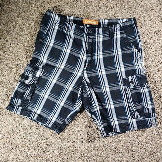 Lee dungarees cargo shorts men's 38x11 plaid preppy outdoor