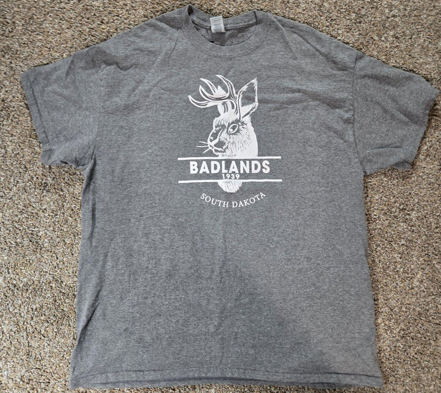 Gray Badlands South Dakota Jackalope TShirt Size XL