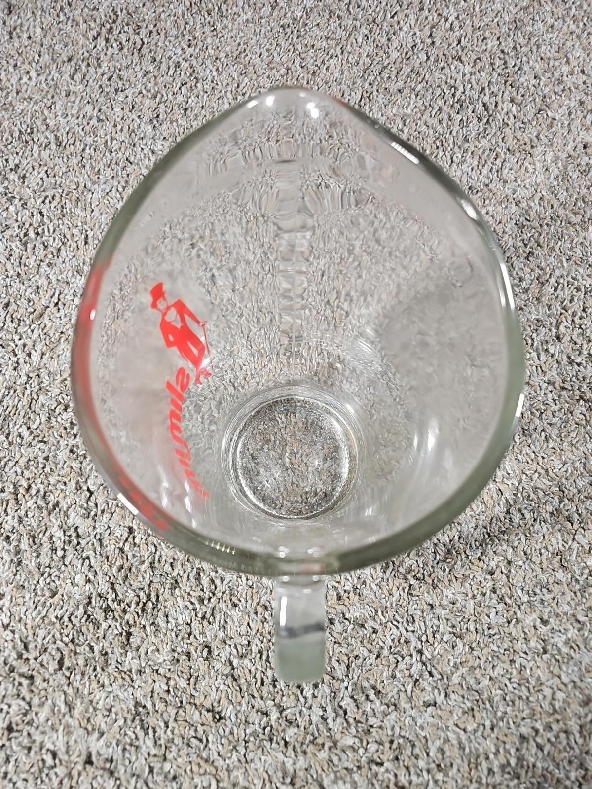 Large Heavy Glass Slim Jim Pitcher For Beer Lemonade Drinks