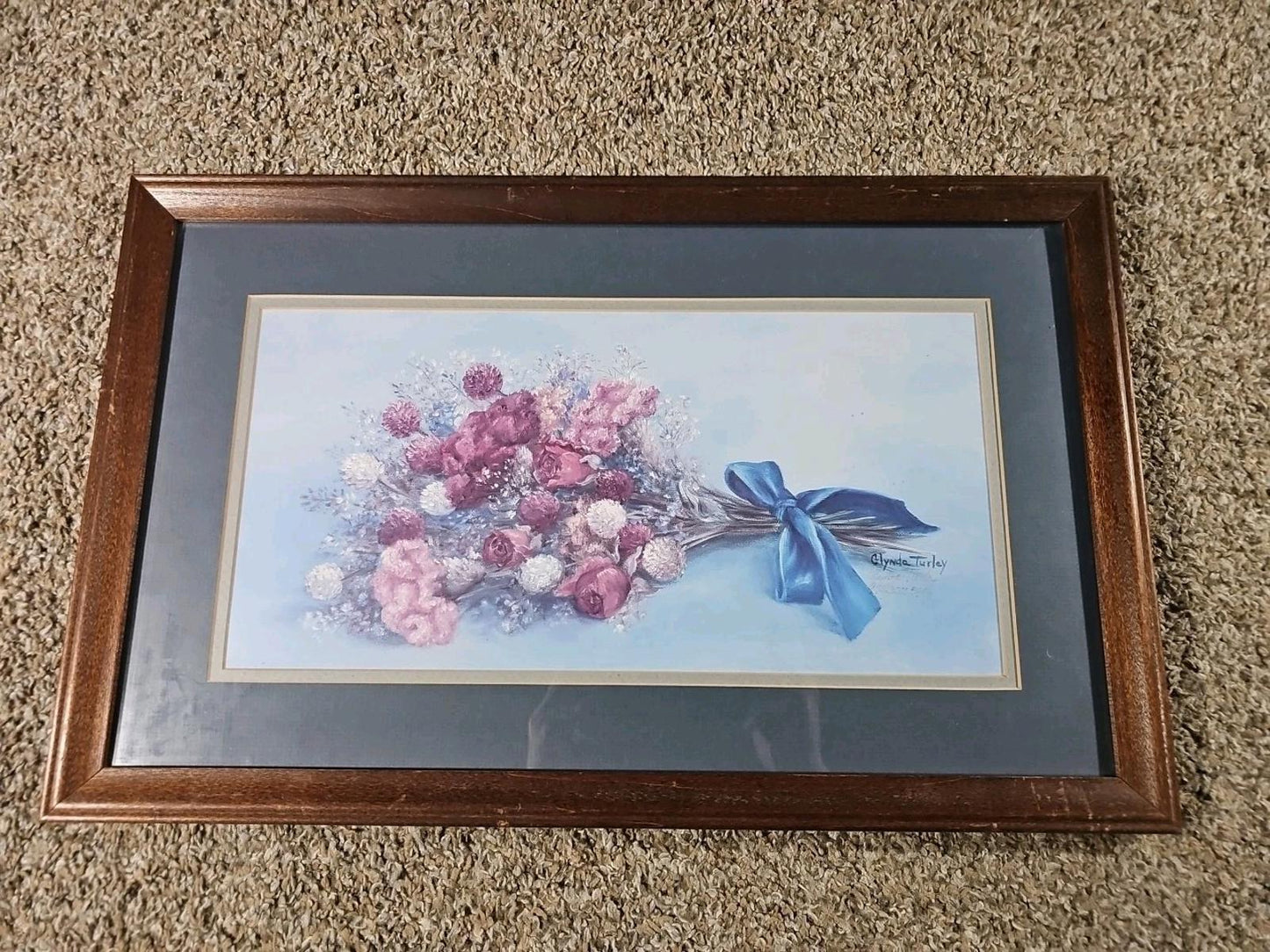 Framed Glynda Turley “Blue Bouquet” 975/3000 1987 Signed & Numbered Floral Print