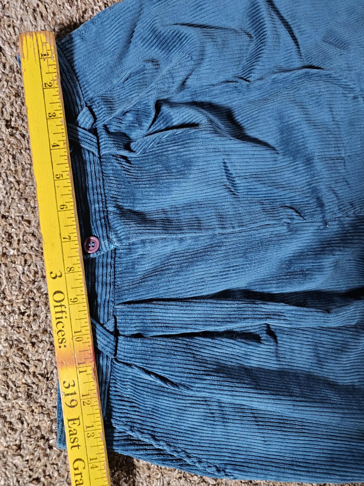 blue teal corduroy pants size 13-14 27x30