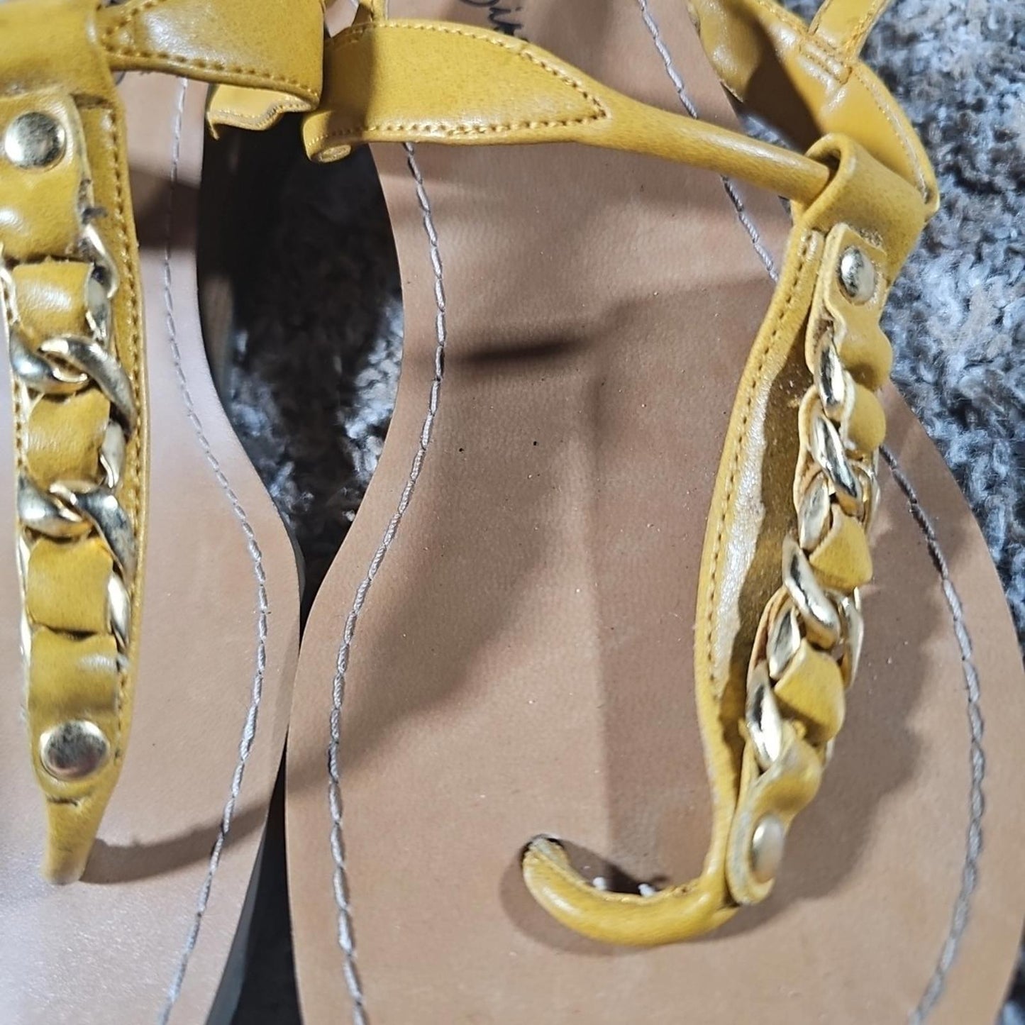 miss bisou 022-6630 8M Yellow Strap Wedge Sandal