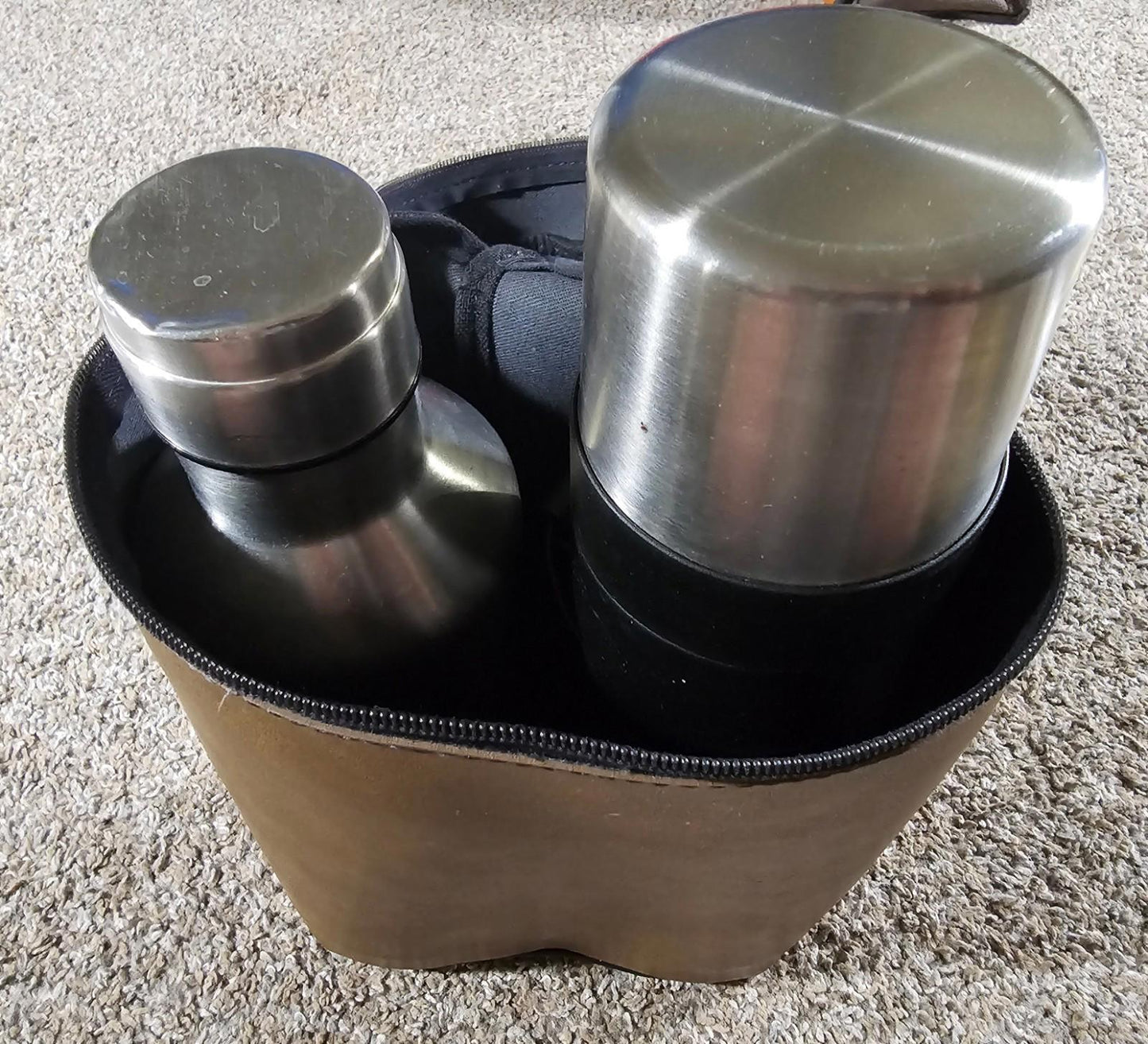 Eddie Bauer Thermos Satchel 2 Metal Containers