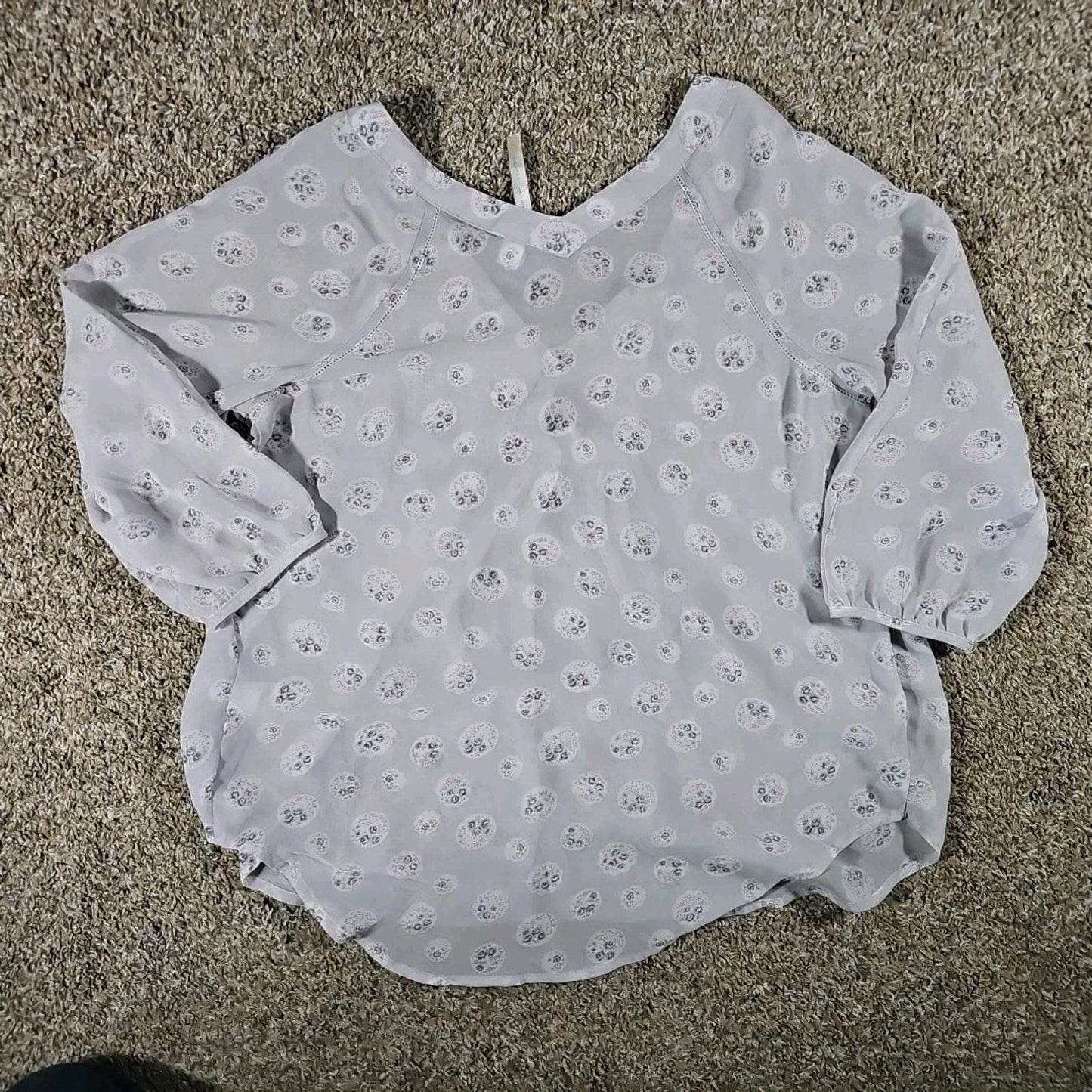 LC Lauren Conrad Sheer Blouse Floral M