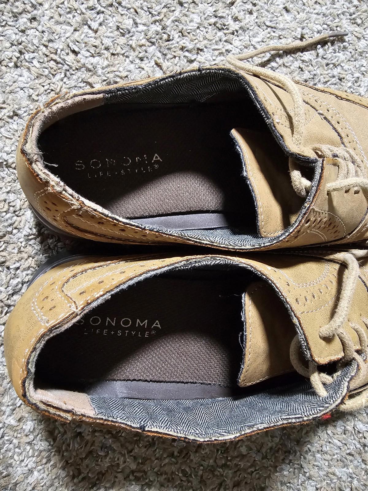 Sonoma wingtip brown size 10 Oxford Dress shoes Kohls