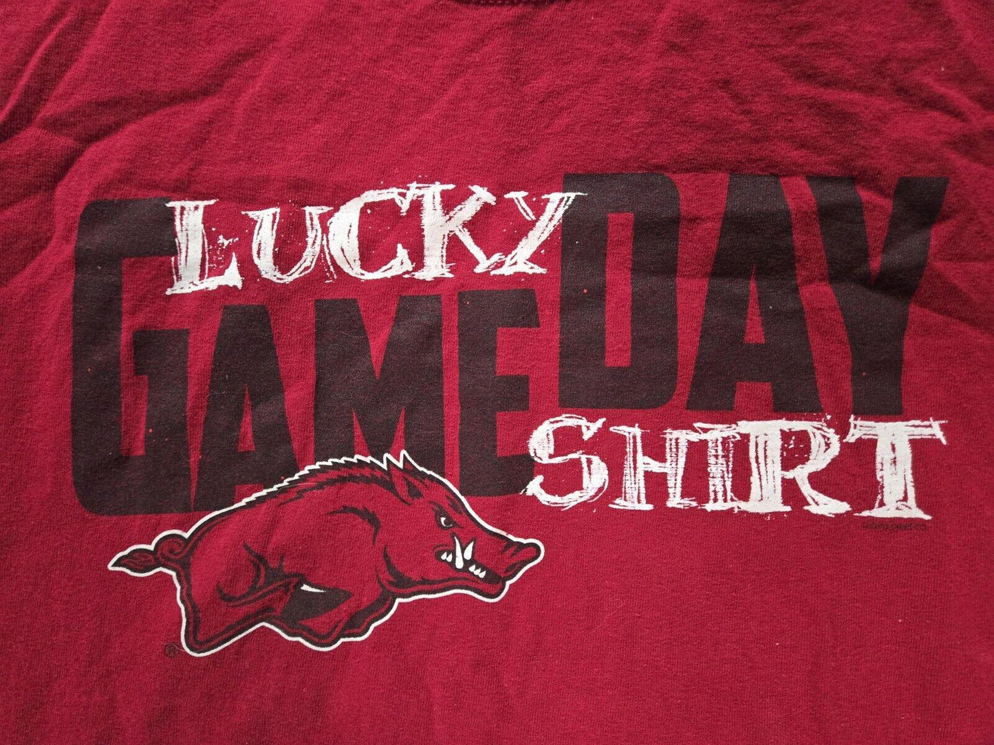 Red Arkansas Razorbacks Lucky Game Day Shirt XL