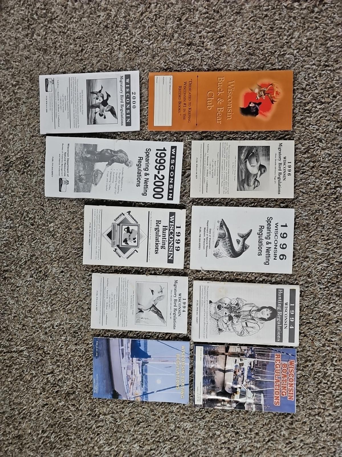 Vintage LOT 1990s WI DNR Regulations & Guide Pamphlets