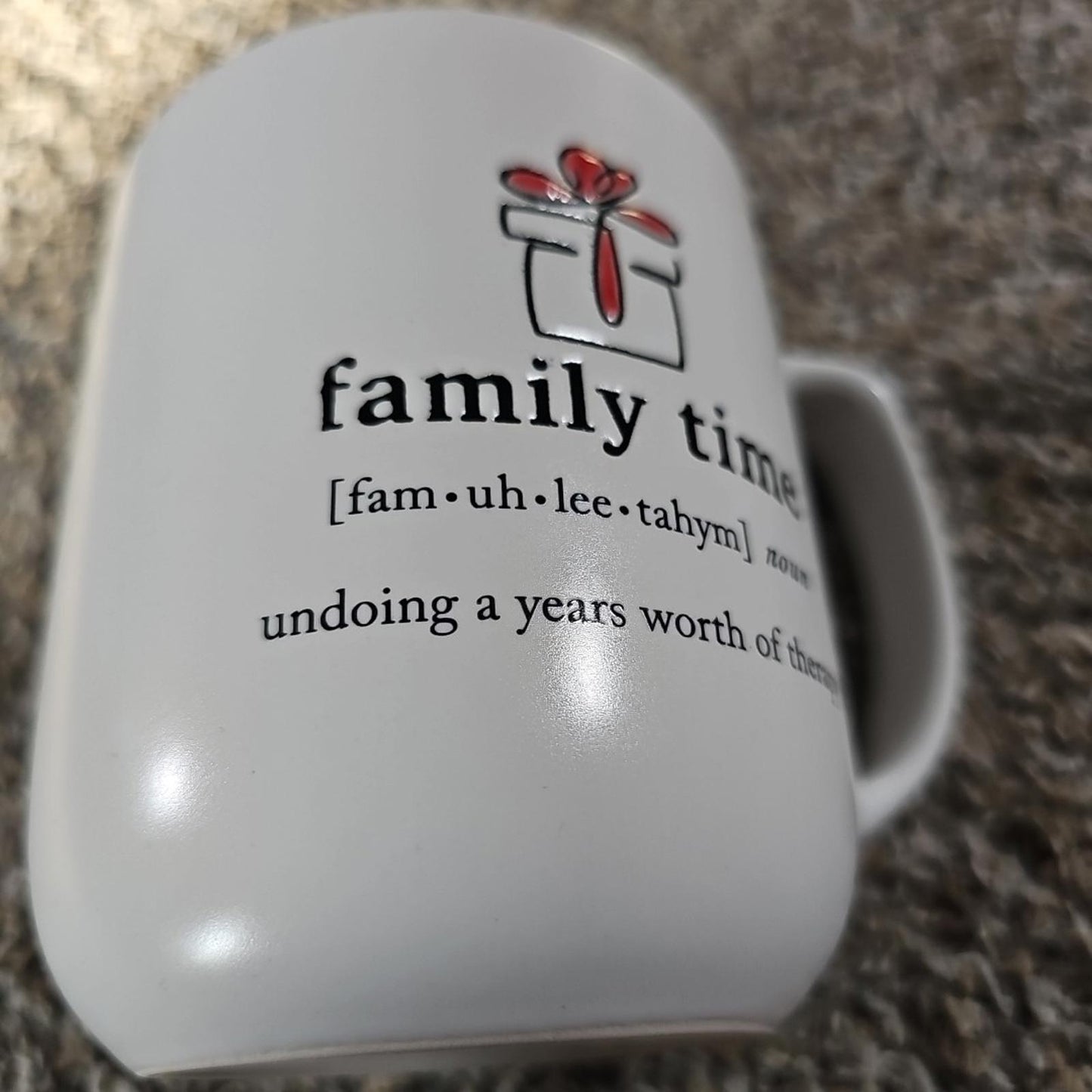 Family Time Undoing A Years Worth Of Therapy Coffee Mug