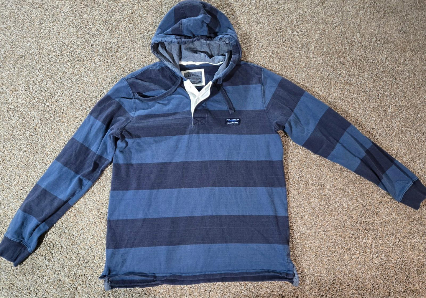 L.L. Bean Lakewashed Rugby Hoodie Mens M Traditional Fit