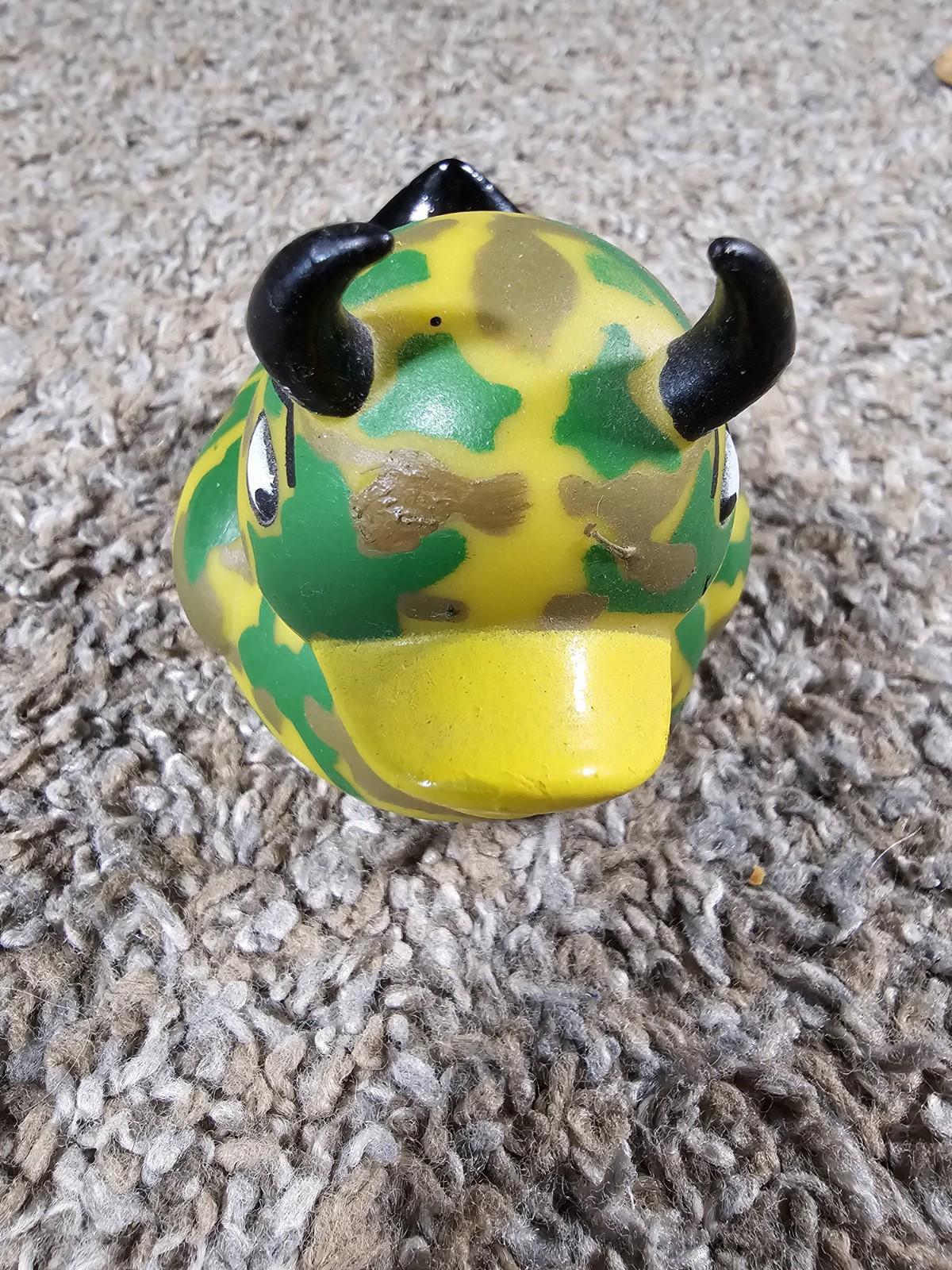 Rare 2000 Accoutrements Camo Devil Duckie Rubber Duck Bath Toy