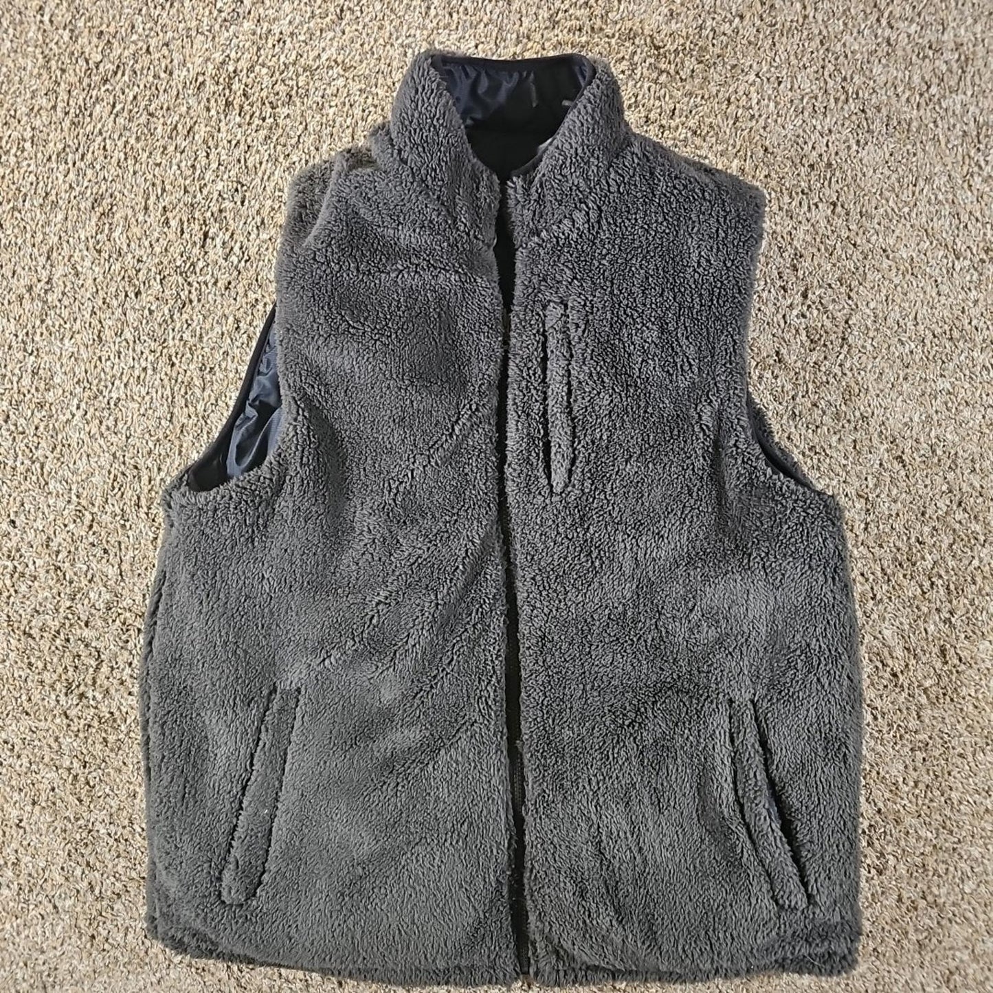 Weatherproof 1948 Vintage Blue Gray Reversible Puffer Vest L