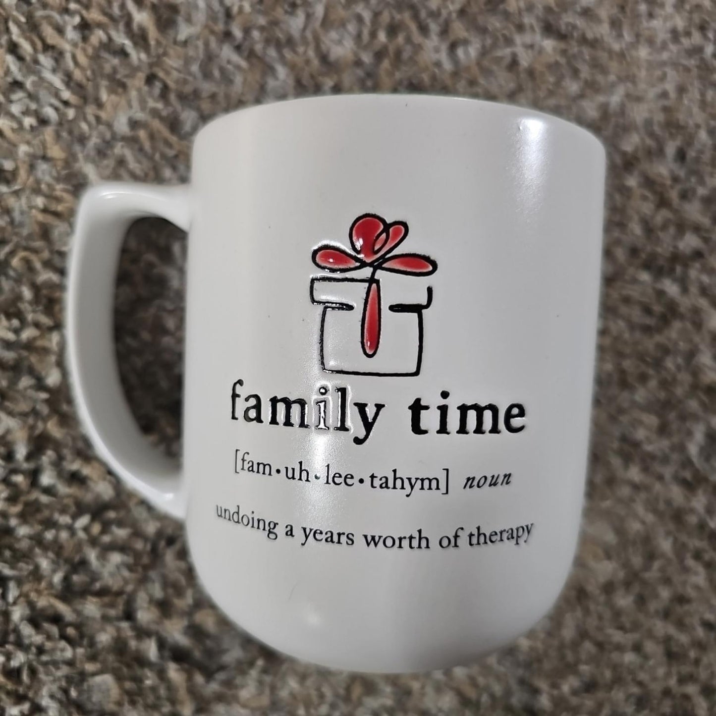 Family Time Undoing A Years Worth Of Therapy Coffee Mug
