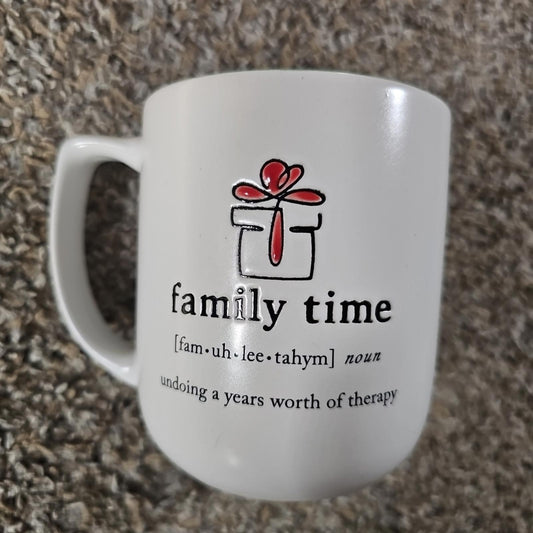Family Time Undoing A Years Worth Of Therapy Coffee Mug