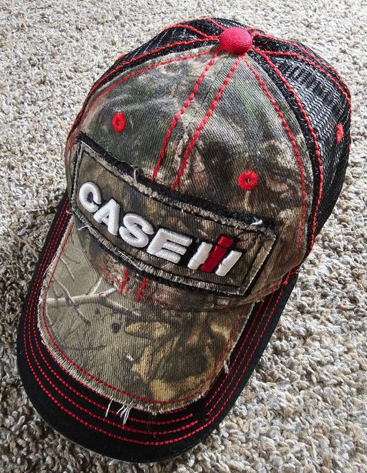 CASE IH licensed distressed-style camouflage adjustable hat
