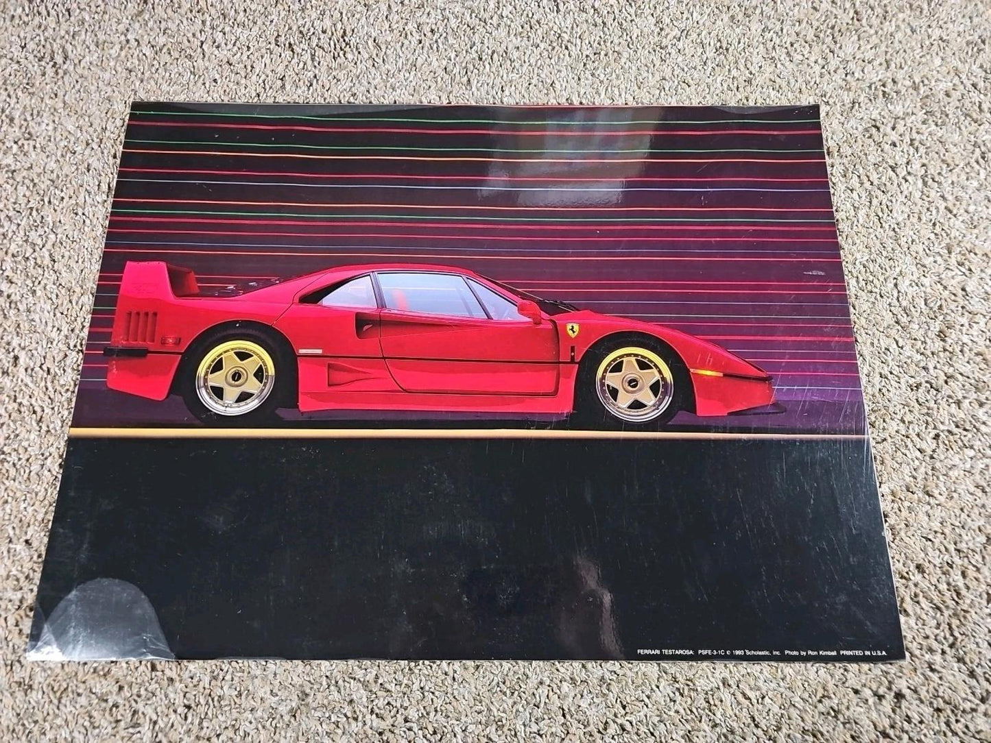 Vintage 1993 Original Ferrari Poster Scholastic Books USA 24x18