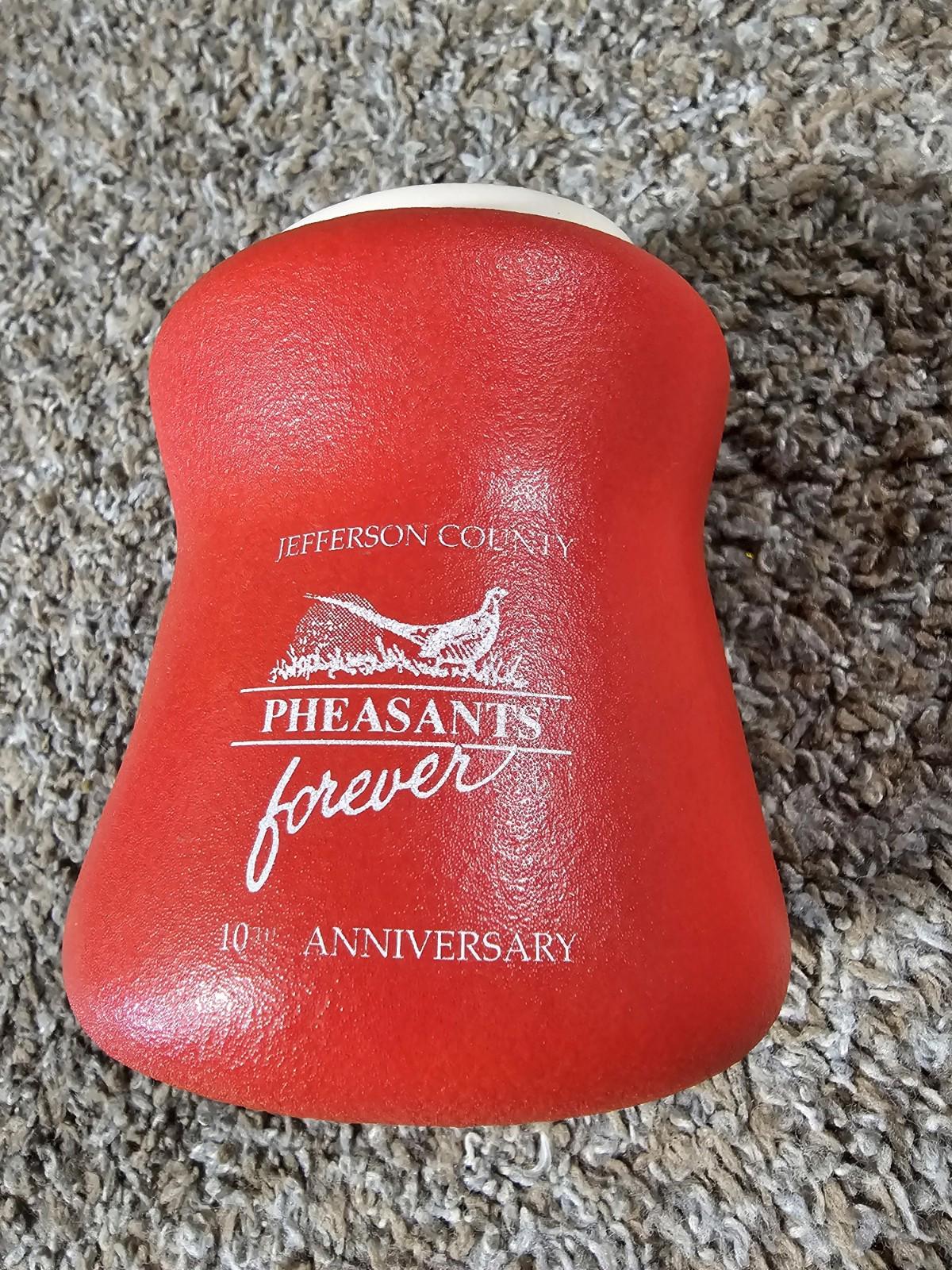 Jefferson County Pheasants Forever 10th Anniversary Can Koozie Sleeve Red