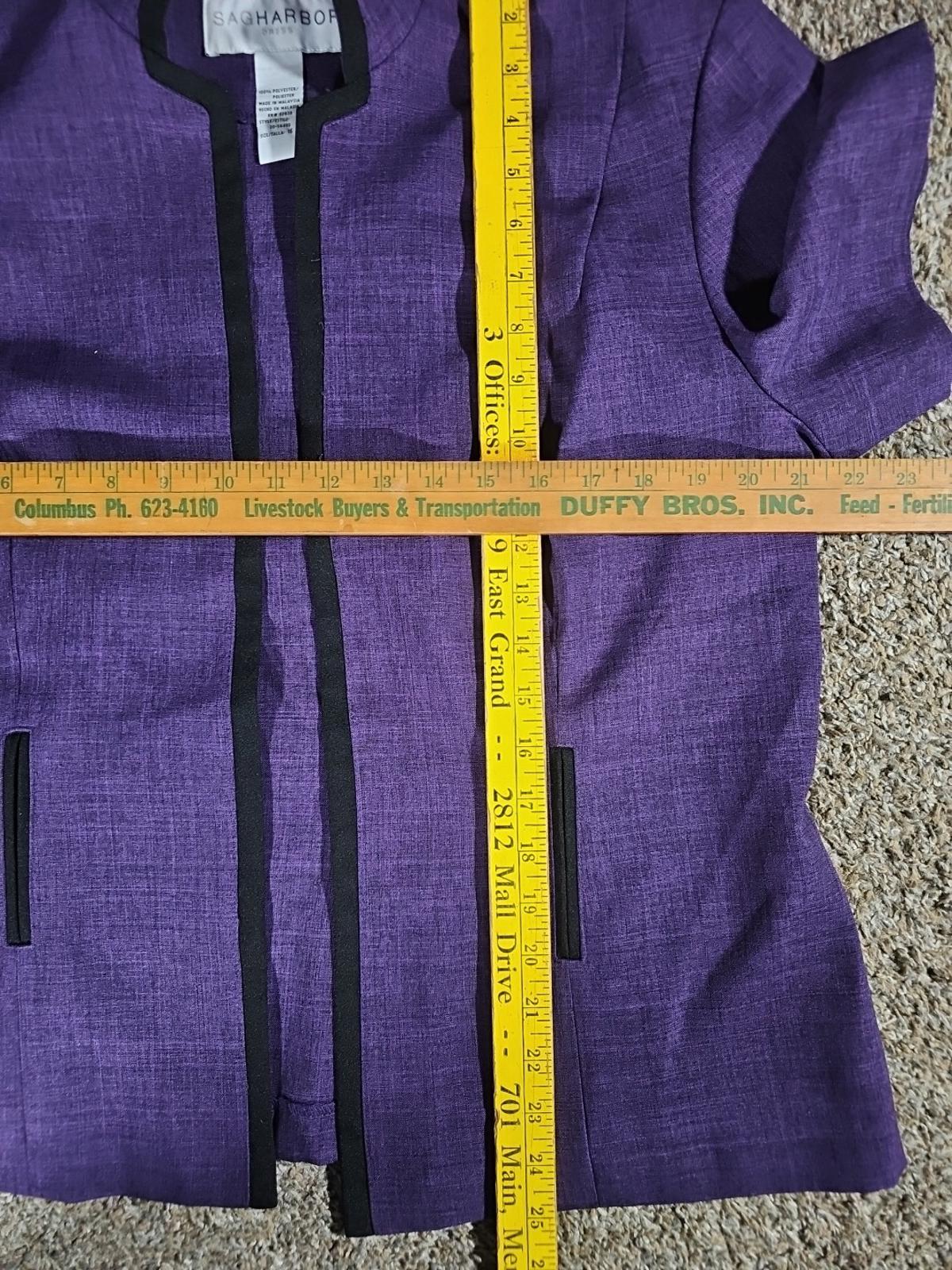 Sag Harbor Dress Purple Pant Suit 3 Piece Sz 16