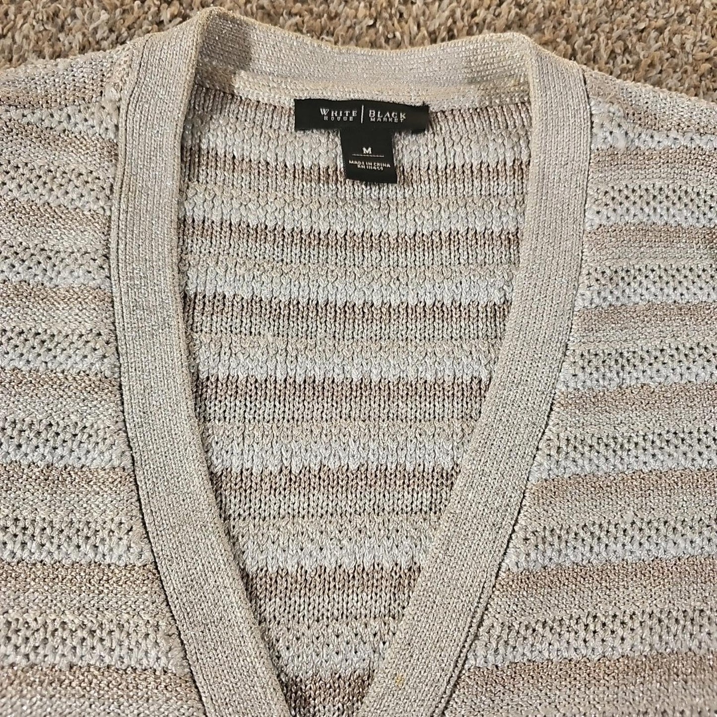 White House Black Market M Shimmery Glitter Cardigan