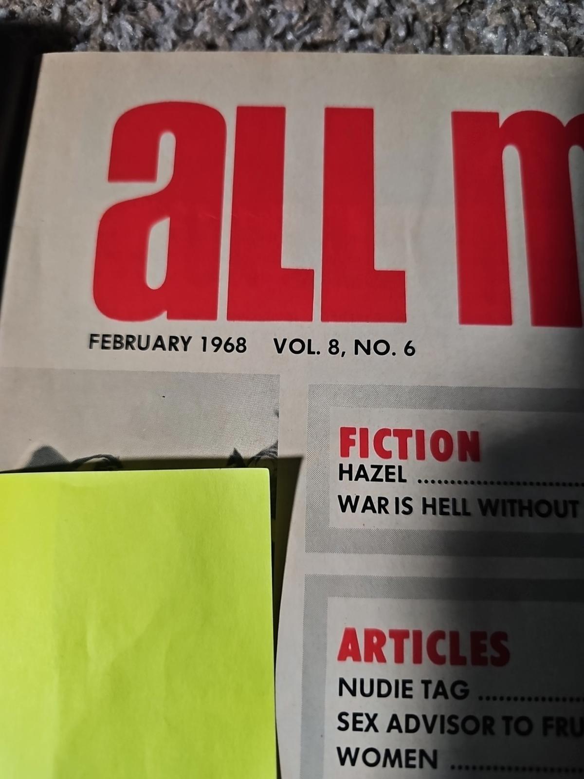 All Man Magazine Vintage February 1968