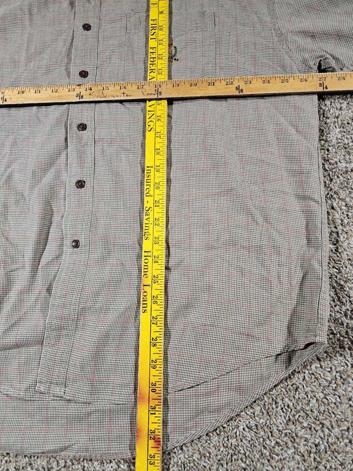 Chaps Ralph Lauren Plaid Houndstooth Shirt XL Pocket Logo