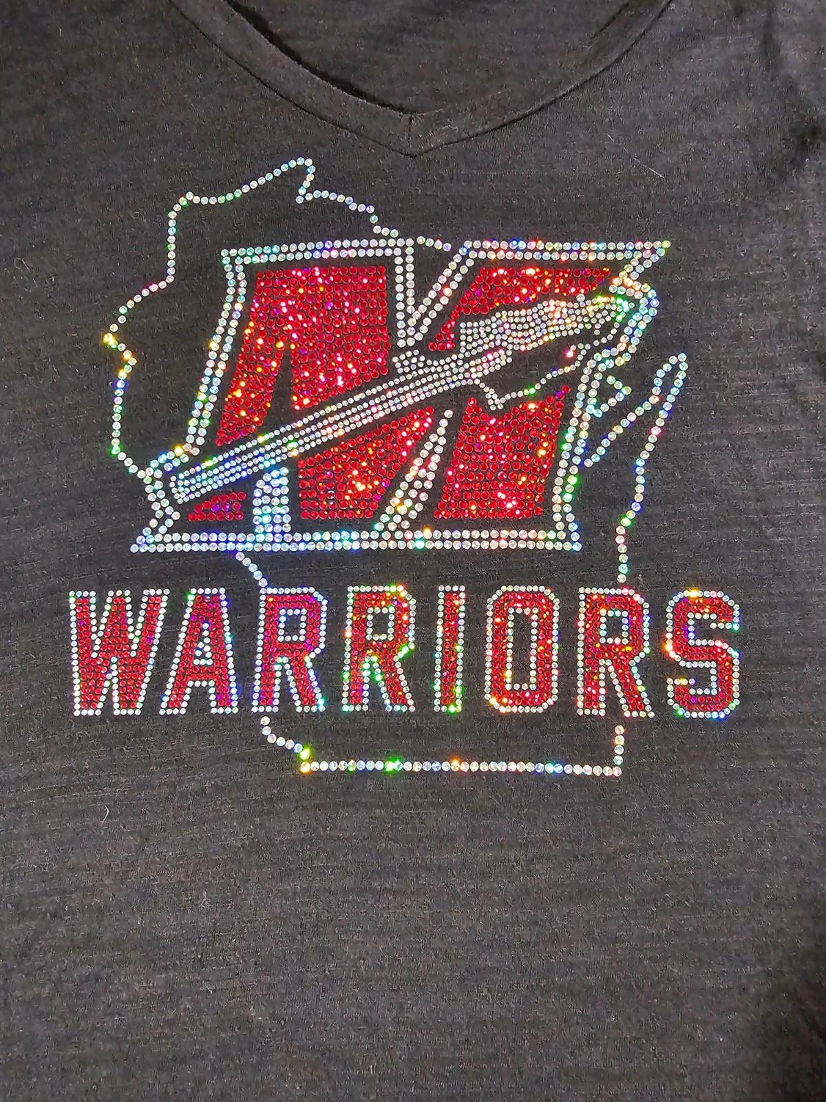 enza wonens L black vneck Wisconsin Warriors